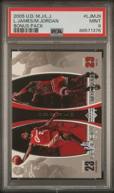 2005 Upper Deck LeBron James/Michael Jordan MJ/LJ Bonus Pack #LJMJ9 card image