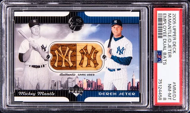 2005 Upper Deck Mickey Mantle/Derek Jeter Dual Employee Dual Bats #MM/DJ-UD04 card image