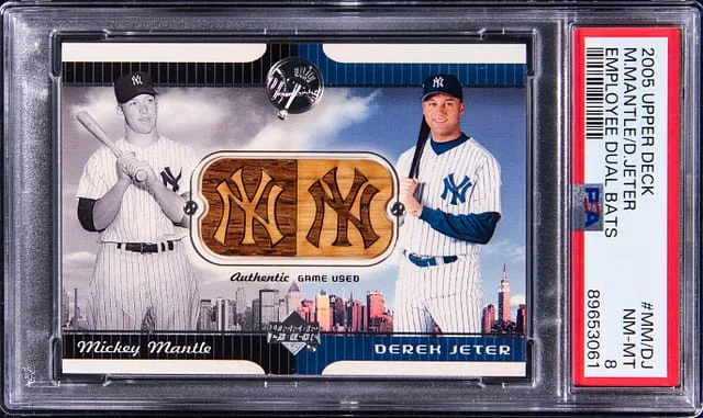 2005 Upper Deck Mickey Mantle/Derek Jeter Game-Used Employee Dual Bats #MM/DJ card image
