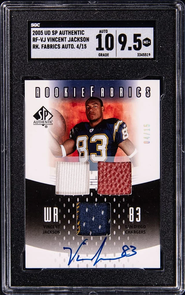 2005 Upper Deck SP Authentic Vincent Jackson Fabrics Autograph #RF-VJ card image