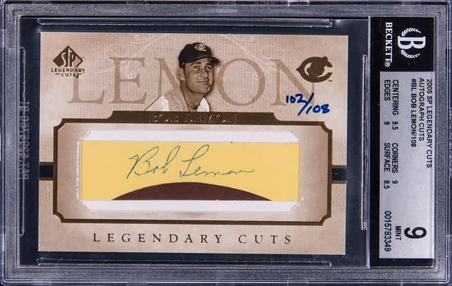 2005 Upper Deck SP Bob Lemon Legendary Autograph Cut #LC-BL card image