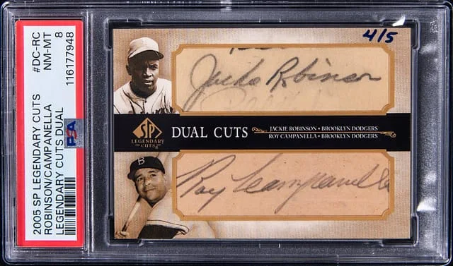2005 Upper Deck SP Legendary Cuts Jackie Robinson/Roy Campanella Legendary Cuts Dual #DC- card image
