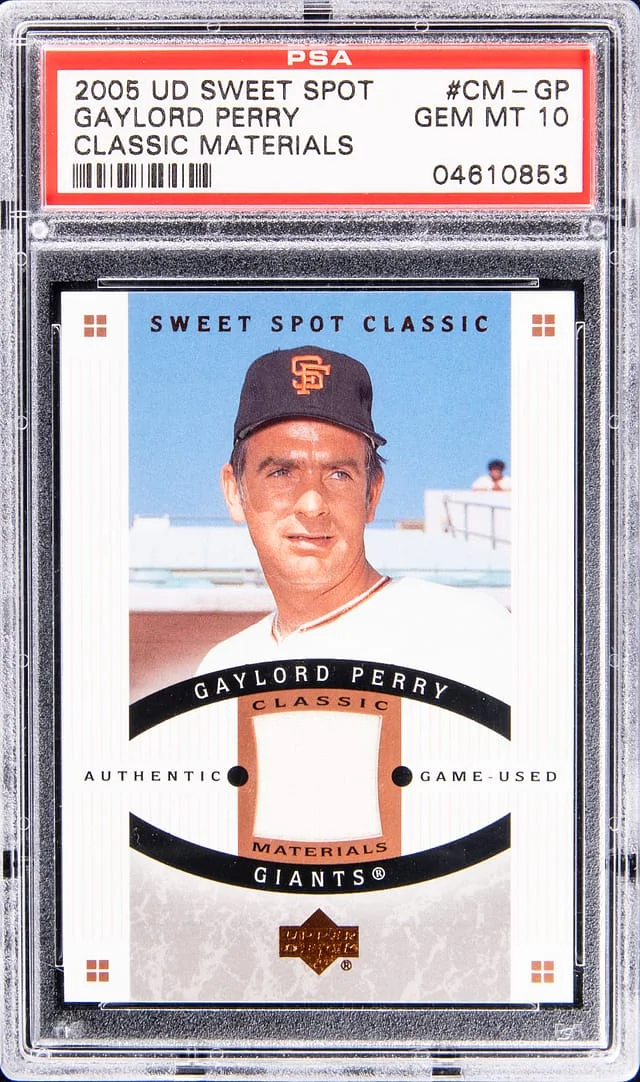 2005 Upper Deck Sweet Spot Classic Gaylord Perry Materials #GP card image