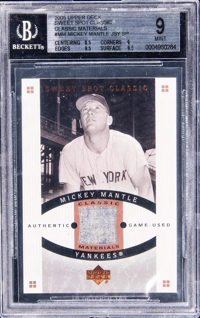 2005 Upper Deck Sweet Spot Classic Mickey Mantle Materials Jersey #MM card image
