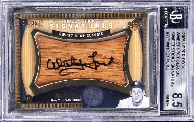 2005 Upper Deck Sweet Spot Classic Whitey Ford Sweet Sticks Signature #WF card image