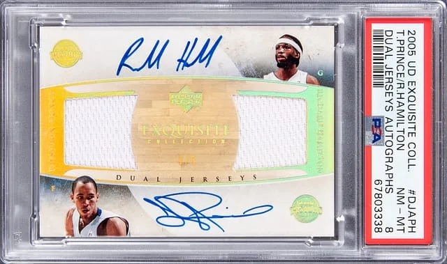2005 Upper Deck Tayshaun Prince, Richard Hamilton Dual Jerseys Autographs Dual Jersey Autographs #DJAPH card image