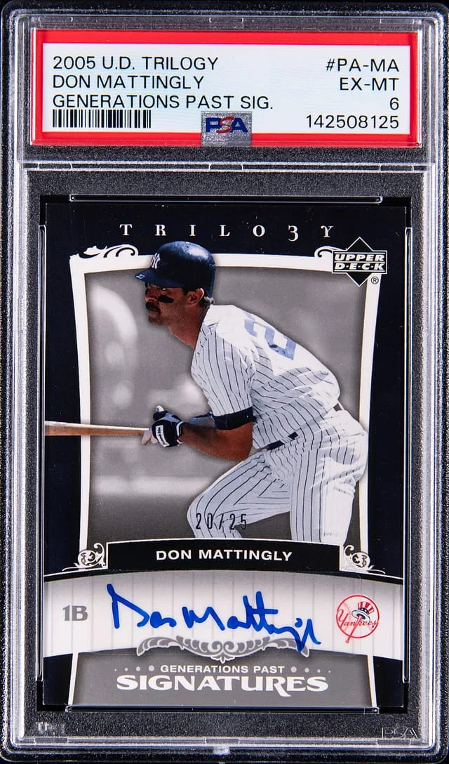 2005 Upper Deck Trilogy Don Mattingly Generations Past Signatures #PA-MA card image
