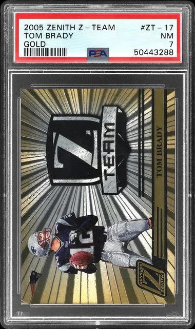 2005 Zenith Z-Team Gold Tom Brady #ZT-17 card image