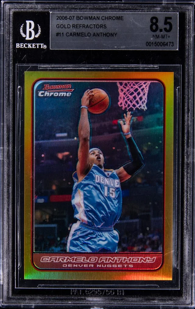 2006-07 Bowman Chrome Carmelo Anthony Gold Refractors #11 card image