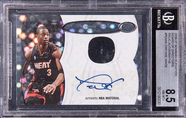 2006-07 Bowman Dwyane Wade Elevation Board of Directors Relic Autographs #BDAR-DWA card image