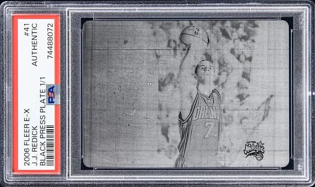 2006-07 Fleer E-X J.J Redick Black Press Plate 1/1 #41 card image