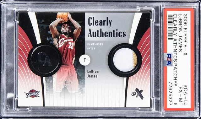 2006-07 Fleer E-X LeBron James Clearly Authentics Patches #CA-LJ card image