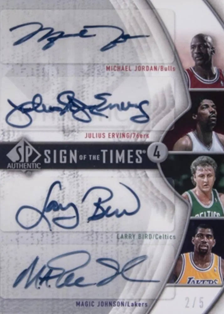2006-07 SP Authentic Michael Jordan Sign of the Times Quad #SQ-JEJB card image