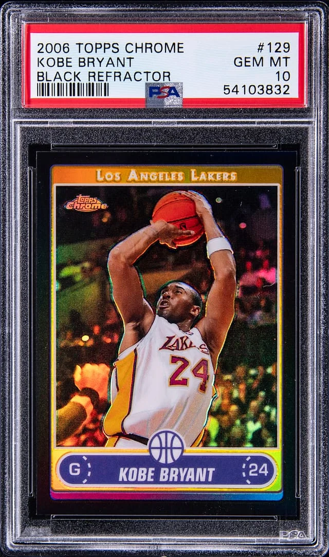 2006-07 Topps Chrome Black Kobe Bryant Refractor #129 card image