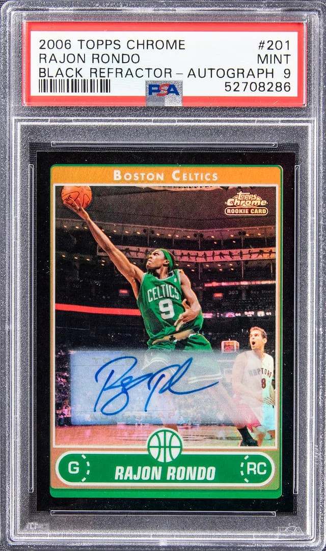2006-07 Topps Chrome Black Rajon Rondo Refractor Autograph #201 card image