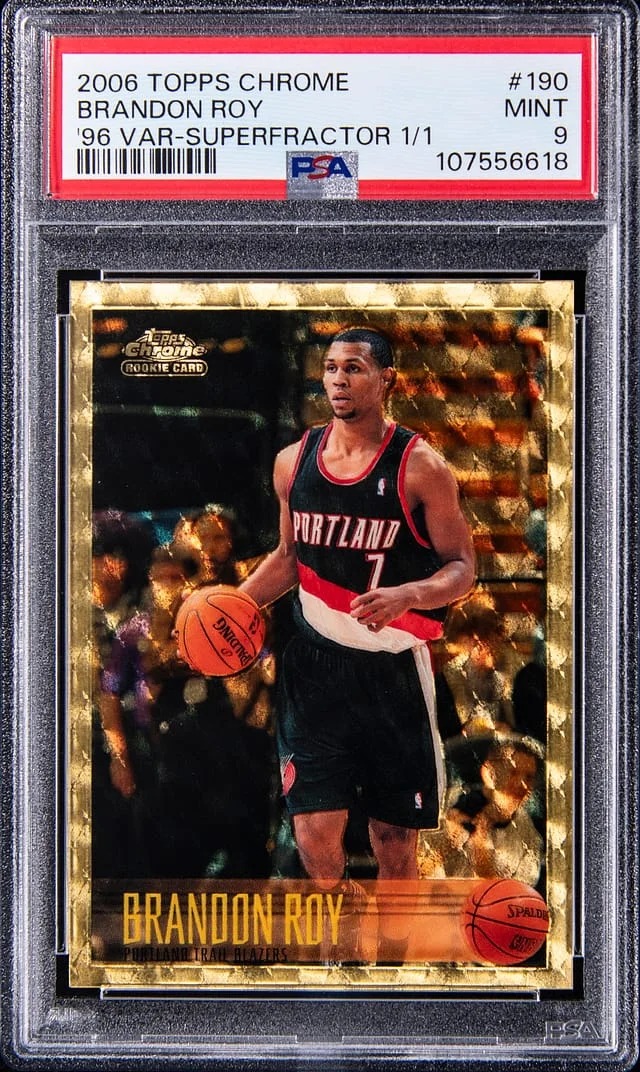 2006-07 Topps Chrome Brandon Roy 96 Variation SuperFractor #190 card image