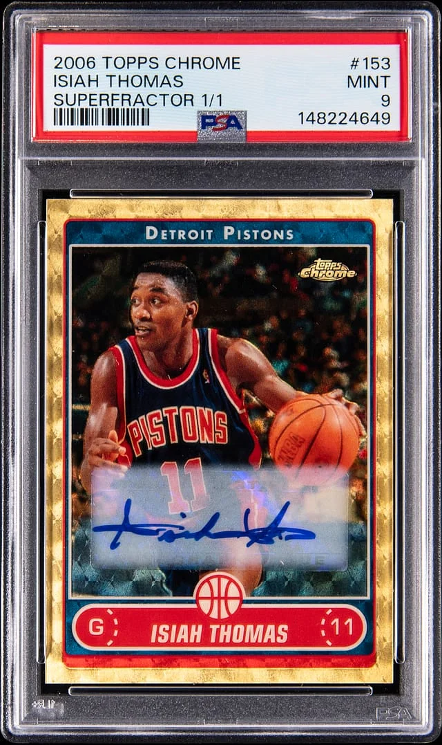 2006-07 Topps Chrome Isiah Thomas SuperFractor Autograph #153 card image