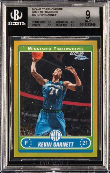 2006-07 Topps Chrome Kevin Garnett Gold Refractors #62 card image