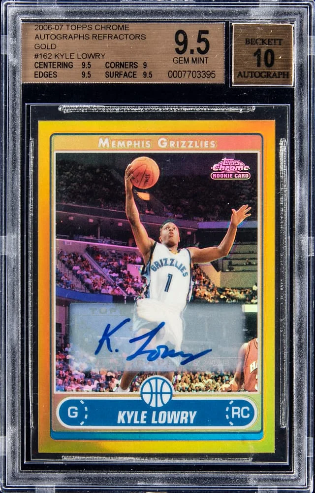 2006-07 Topps Chrome Kyle Lowry Autograph Refractor Gold #162 card image