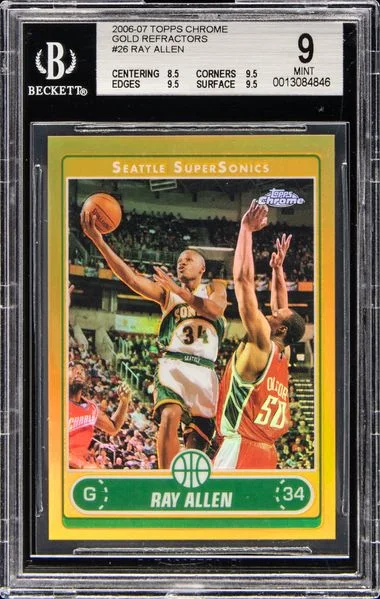 2006-07 Topps Chrome Ray Allen Gold Refractor #26 card image