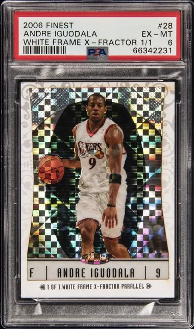 2006-07 Topps Finest Andre Iguodala White Frame X-Fractor #28 card image