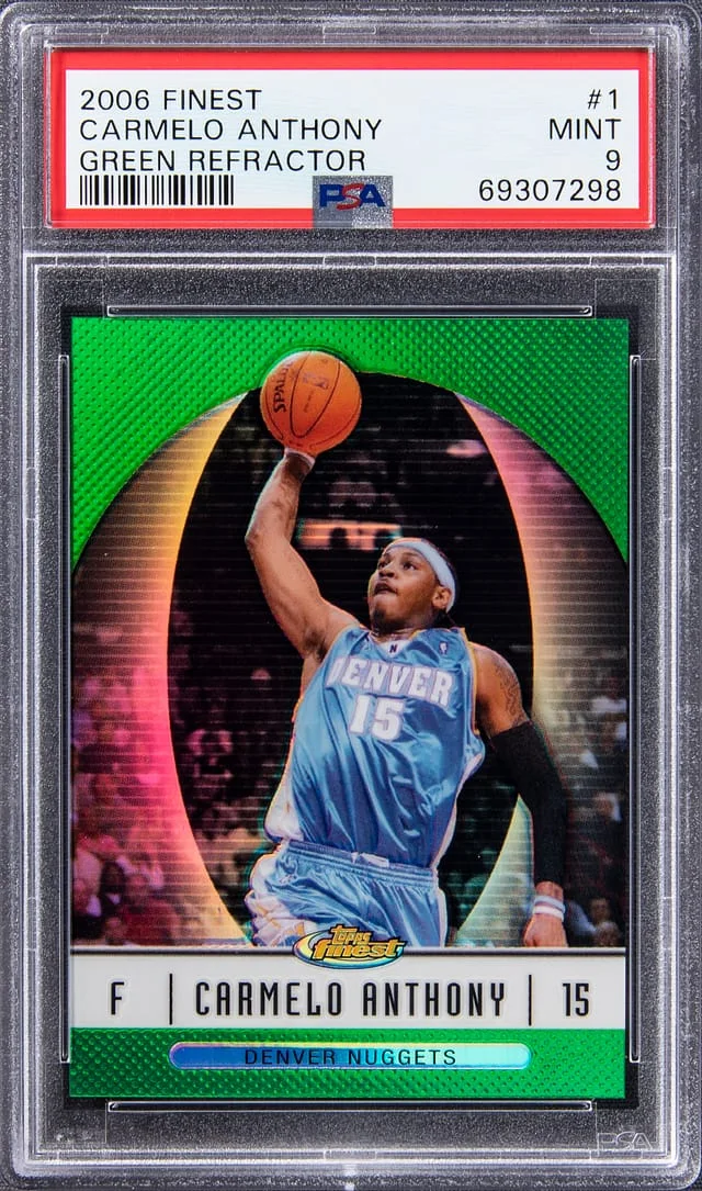 2006-07 Topps Finest Carmelo Anthony Green Refractor #1 card image