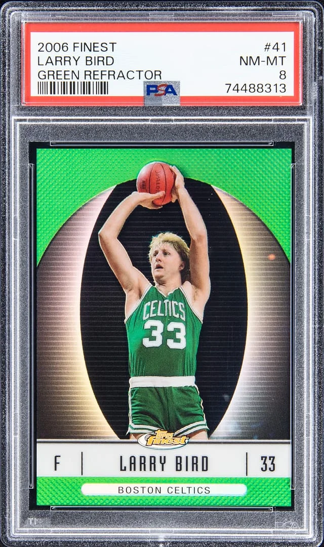 2006-07 Topps Finest Larry Bird Green Refractor #41 card image