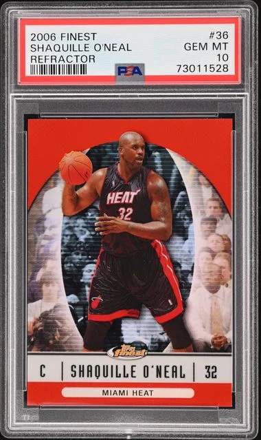 2006-07 Topps Finest Shaquille O'Neal Blue Refractor #36 card image