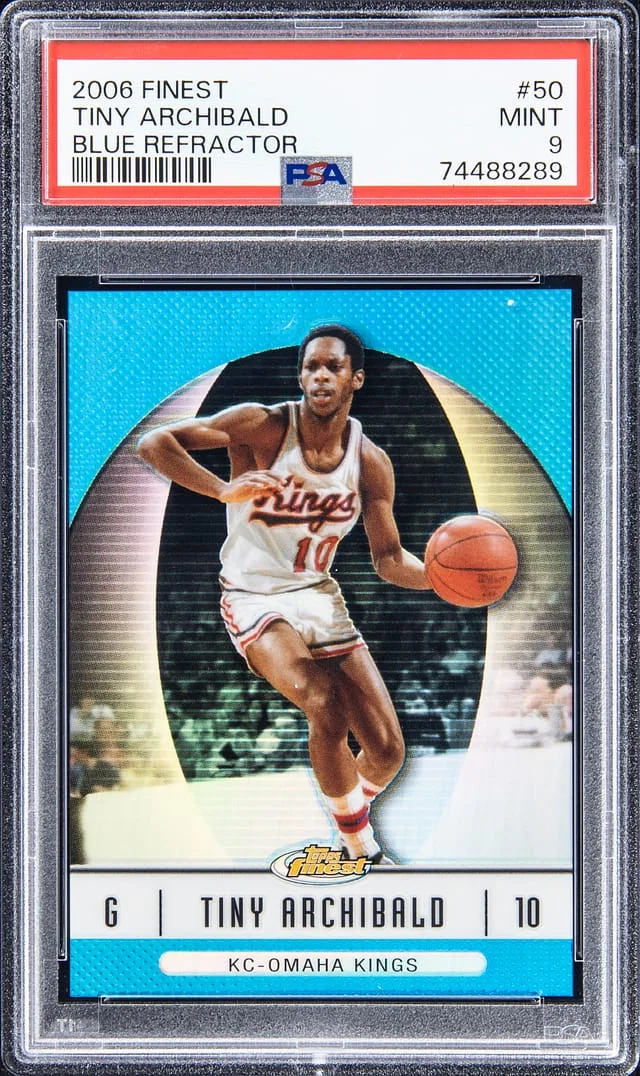 2006-07 Topps Finest Tiny Archibald Blue Refractor #50 card image