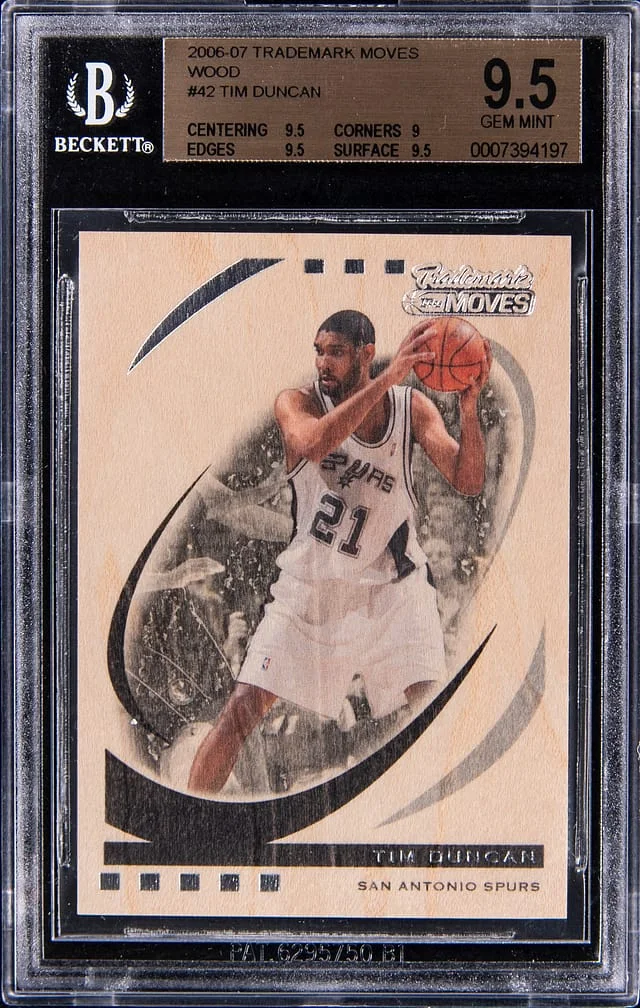 2006-07 Topps Tim Duncan Trademark Moves Wood #42 card image