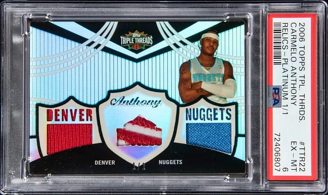 2006-07 Topps Triple Threads Carmelo Anthony Relics Platinum #TTR-22 card image