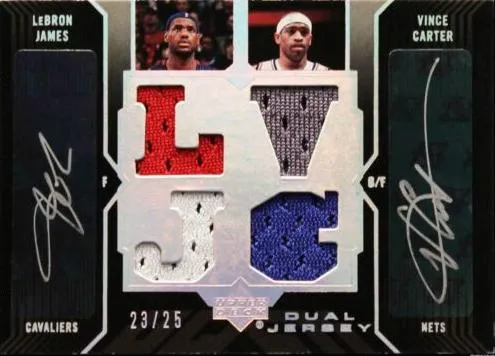 2006-07 UD Black Lebron James Jerseys Dual Autographs #DJA-CJ card image