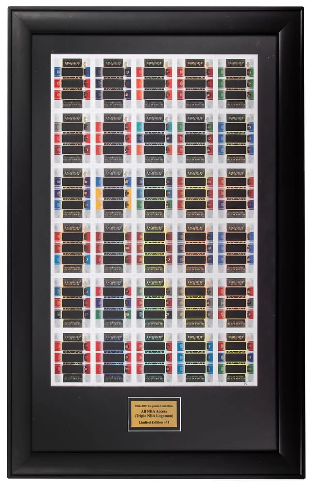 2006-07 UD Exquisite Collection All NBA Access Triple NBA Logoman 30-Card Uncut Sheet – 23 x Featuring Kobe Bryant, Michael Jordan, LeBron James #35 card image