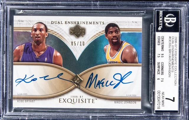 2006-07 UD Exquisite Collection Dual Enshrinements Kobe Bryant/Magic Johnson #DEX-BJ card image