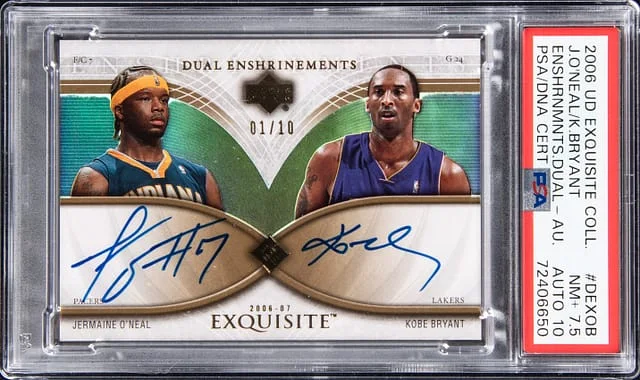 2006-07 UD Exquisite Collection Enshrinements Dual Autographs Kobe Bryant/Jermaine O'Neal #DEX-OB card image