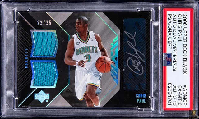 2006-07 Upper Deck Black Chris Paul Autograph Dual Materials #ADMCP card image