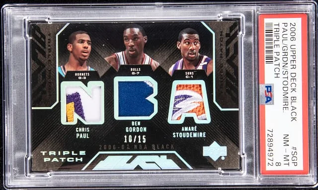 2006-07 Upper Deck Black Chris Paul/Ben Gordon/Amare Stoudemire Triple Patch #TP-SGP card image