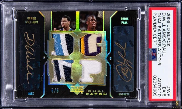 2006-07 Upper Deck Black Chris Paul/Deron Williams Dual Patches Autograph /5 #WP card image