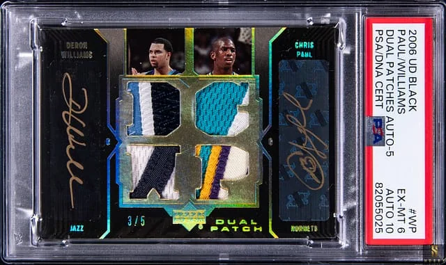 2006-07 Upper Deck Black Deron Williams/Chris Paul Dual Patches Autograph #DPA-WP card image