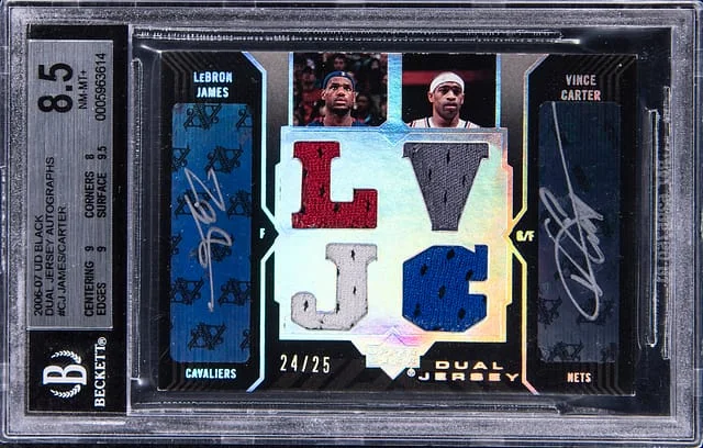 2006-07 Upper Deck Black LeBron James/Vince Carter Dual Jersey Autographs #DJA-CJ card image