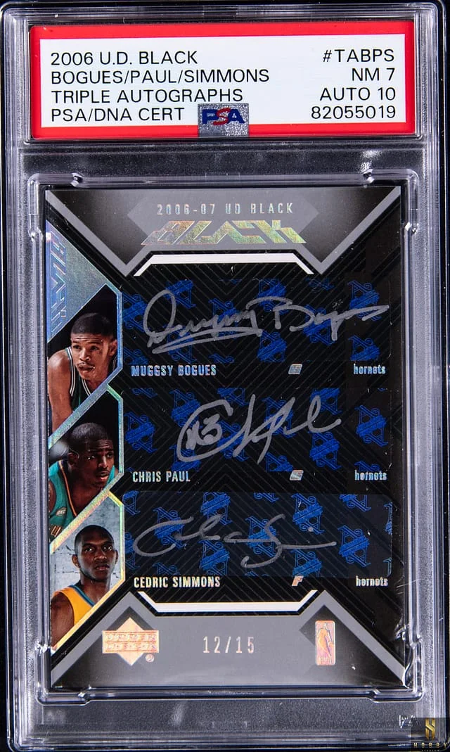 2006-07 Upper Deck Bogues/Paul/Simmons Triple Autograph #TA-BP5 card image