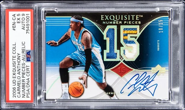 2006-07 Upper Deck Carmelo Anthony Exquisite Number Pieces Autograph Relic #EN-CA card image