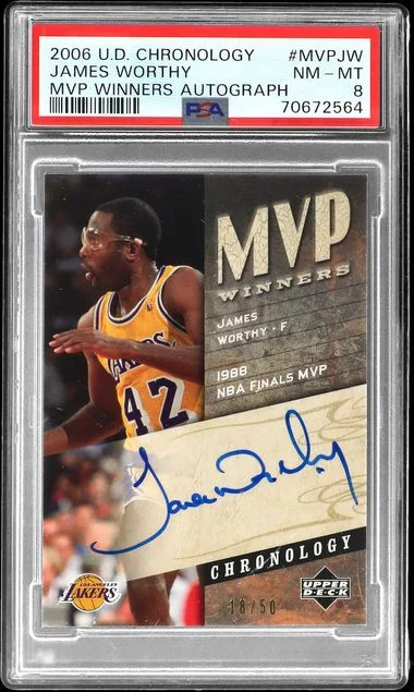 2006-07 Upper Deck Chronology James Worthy MVP Winners Autograph #MVP-JW card image