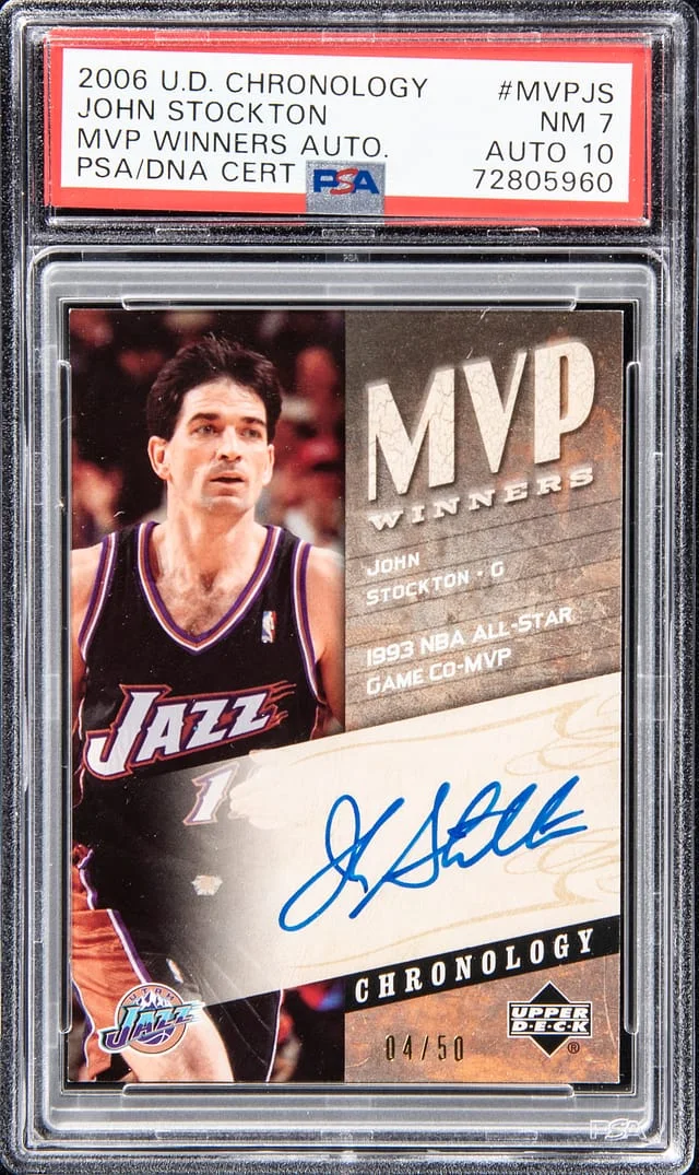 2006-07 Upper Deck Chronology John Stockton MVP Winners Autograph #MVP-JS card image