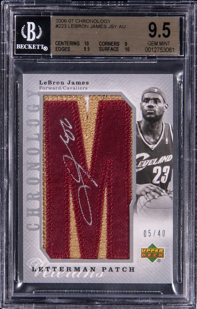 2006-07 Upper Deck Chronology LeBron James Veteran Letterman Patch Autograph #223 card image