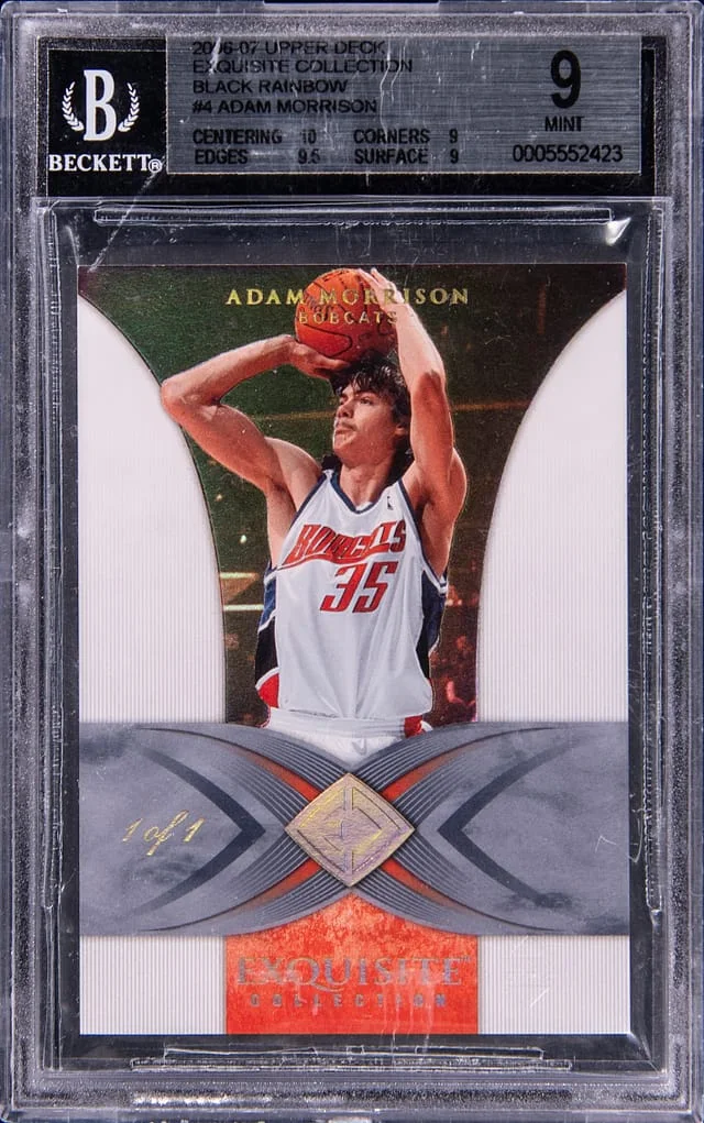2006-07 Upper Deck Exquisite Collection Adam Morrison Black Rainbow #4 card image