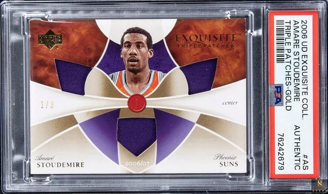 2006-07 Upper Deck Exquisite Collection Amare Stoudemire Triple Patches Gold #ETP-AS card image