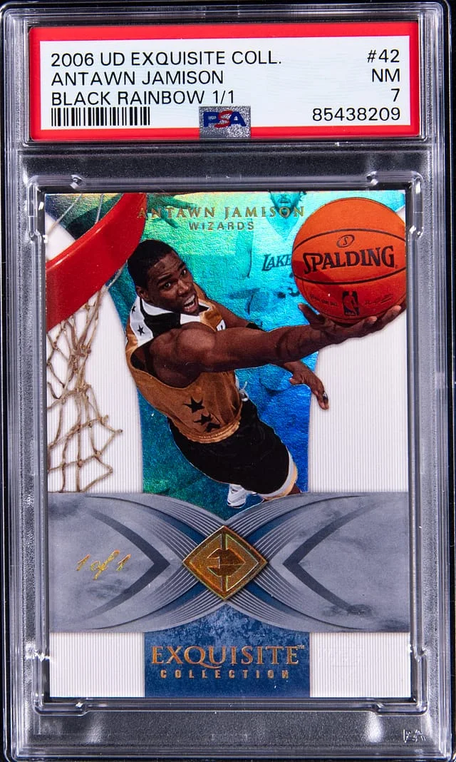 2006-07 Upper Deck Exquisite Collection Antawn Jaminson Black Rainbow #42 card image