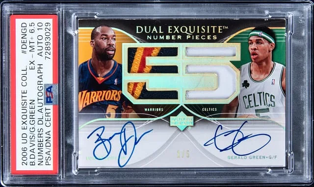 2006-07 Upper Deck Exquisite Collection Baron Davis/Gerald Numbers Dual Autograph #DEN-GD card image