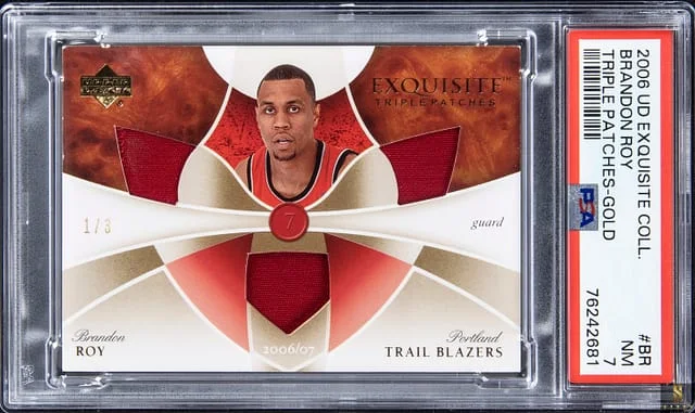 2006-07 Upper Deck Exquisite Collection Brandon Roy Triple Patches Gold #ETP-BR card image